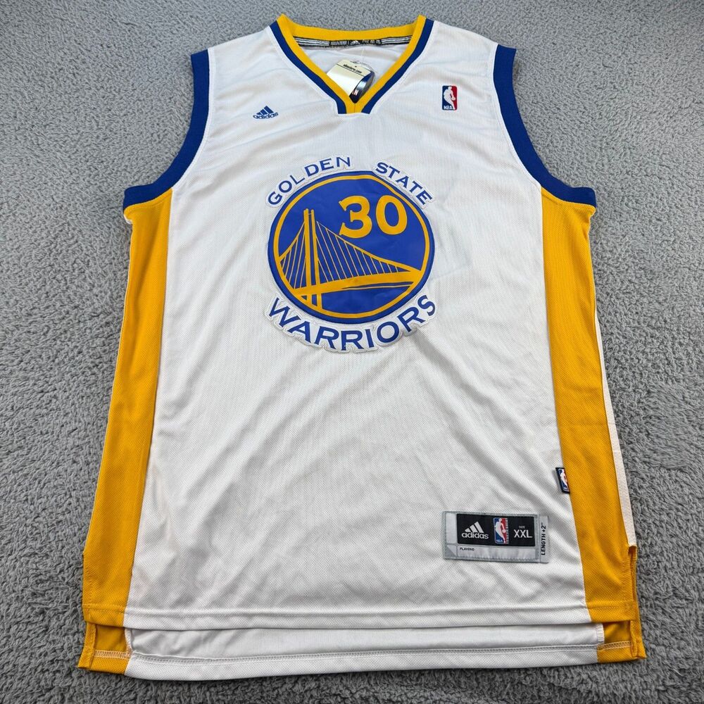 Stephen Curry Jersey Size 2XL XXL Length +2 Golden State Warriors White